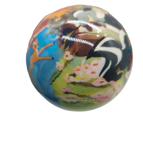 Disney Bambi Christmas Ball Ornament Yellow Green Ribbon Paper Mache - Picture 2 of 11